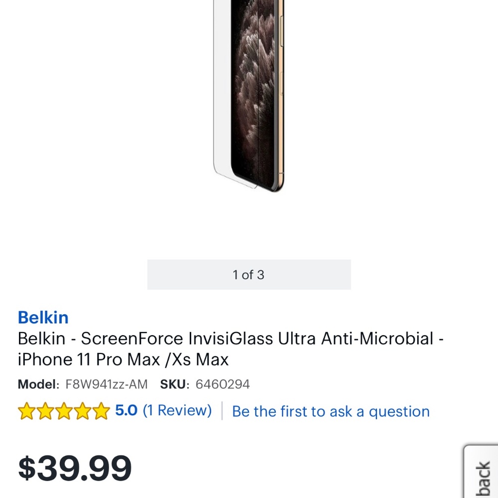 Brand New! Belkin SCREENFORCE InvisiGlass Ultra Anti-Microbial Screen Protector